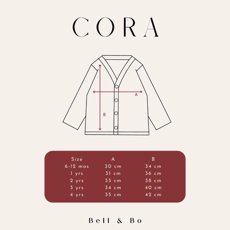 BELL &amp; BO CORA CARDIGAN UNISEX Cardigan Anak Outer Anak Pakaian Anak