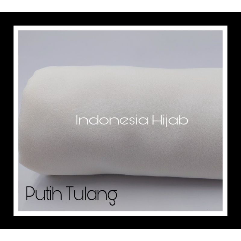 PASHMINA Diamond Premium 170 X 75 cm Jahit Tepi BUKAN DI NECI-putih tulang