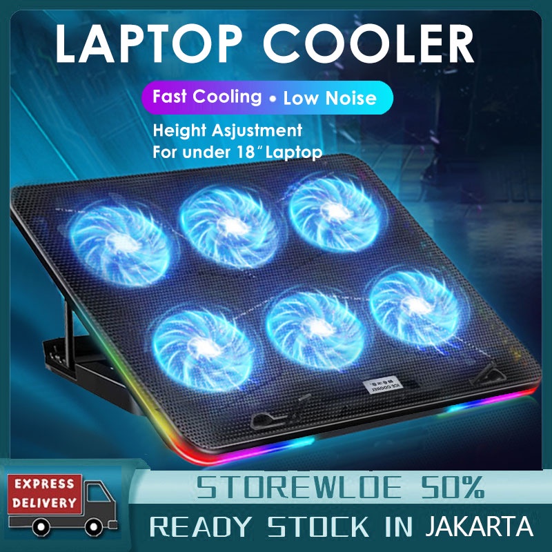 COD Cooling Pad Laptop Gaming Laptop 6 Fan LED Silent Noise - Coolingpad / Kipas laptop gaming / Pendingin Laptop / Kipas Laptop / Stand Laptop / Coolingpad Laptop