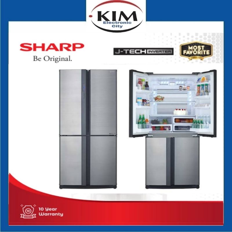 Lemari Es Sharp SJ-IF90PB-SL 695 L Queen Series J-Tech Inverter