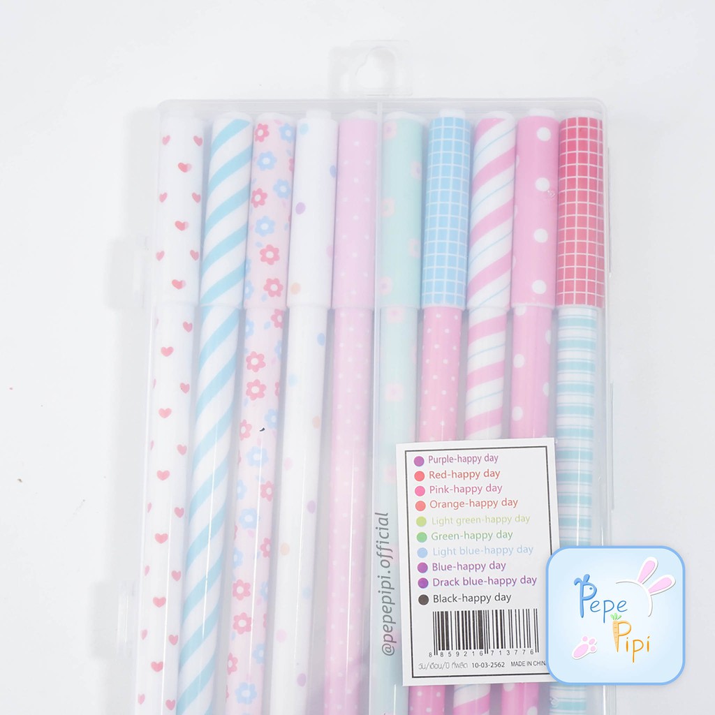 Pena Marble Warna Warni 1 Set Isi 10 Pena Warna Motif Pulpen Bolpen Marble Bolpoin Pen