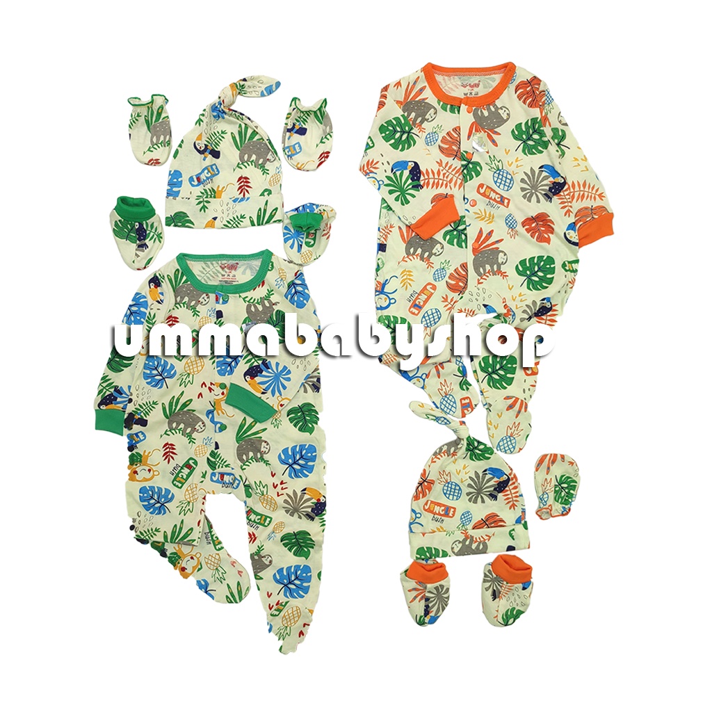 Sleepsuit Jumper Panjang Tutup Kaki Hansoap Pakaian Bayi Baru Lahir Random SNI Katun Jumper Bodysuit Piyama Bayi Baju Tidur Lengan Panjang 100%