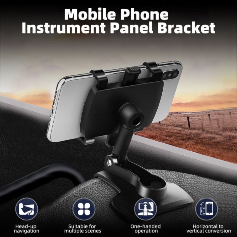 HOLDER Hp MOBIL JEPIT DASHBOARD FOLDABLE 360 Spion Gps Car holder hd35 black