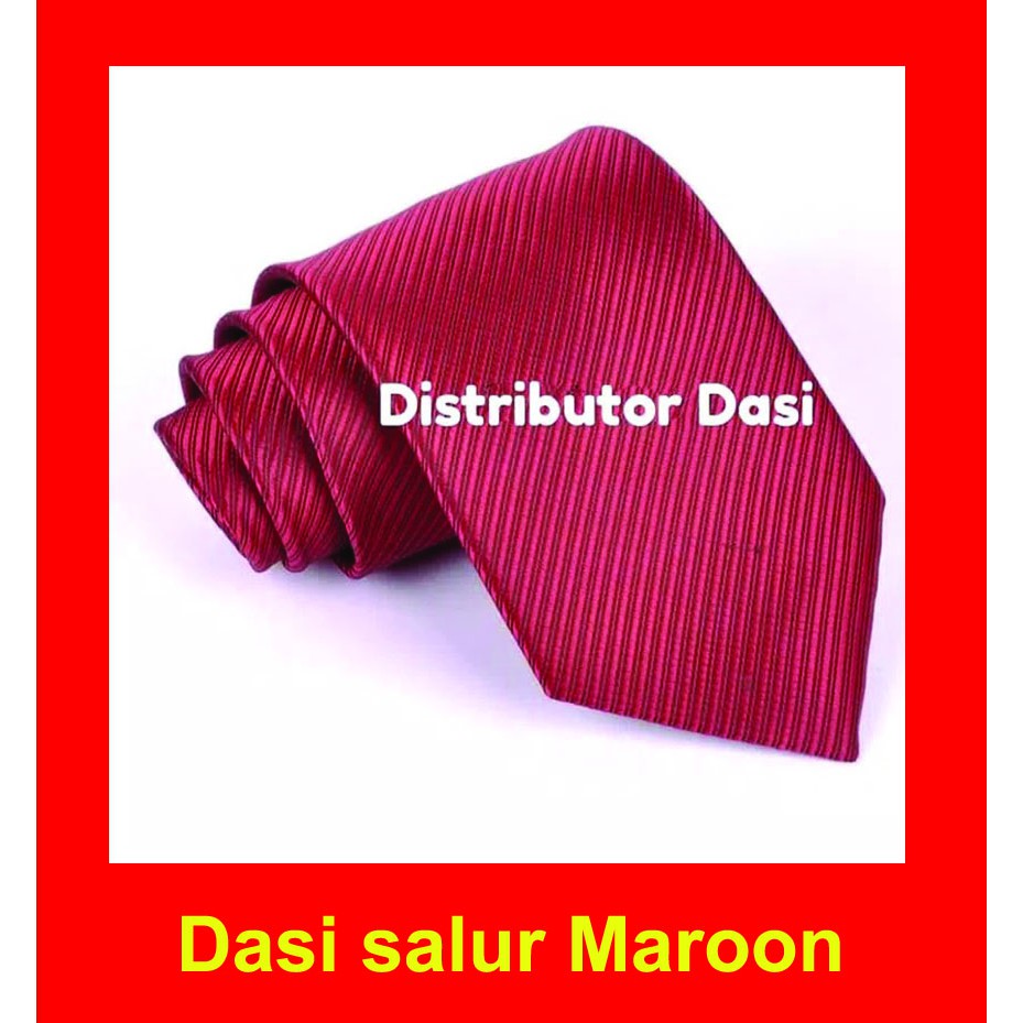 Dasi Pria Merah Maroon Garis Salur 2 inch dan 3 inch polyester premium ready stok