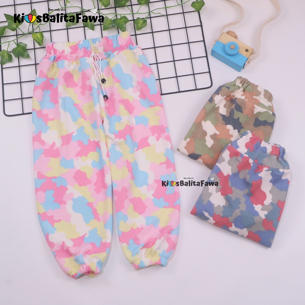 Jogger Loreng uk 5-12 Tahun / Celana Joger Panjang Motif Abri Anak Laki Perempuan Pants Adem Murah