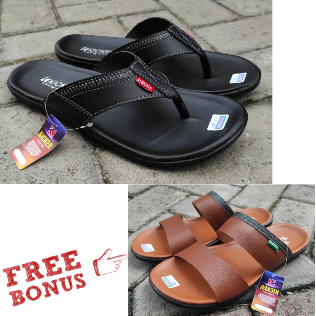 Sandal Pria Sandal Jepit Sandal Kulit Sandal Import Sandal Slop Sandal Murah Original Beli 1Gratis 1-05 HT