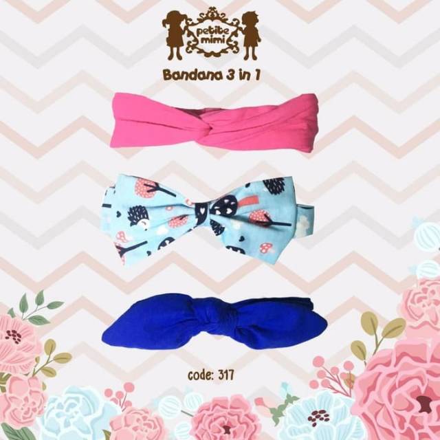 PETITE MIMI 3in1 Headwrap  Baby Headband Bandana Bayi