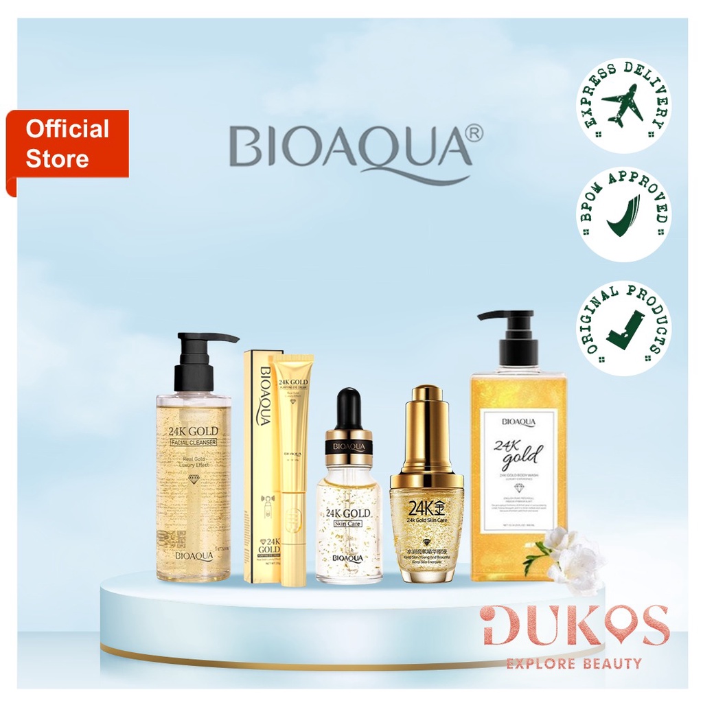 BIOAQUA - Bioaqua 24K Gold Skin Brightening Series - Face Serum Cream Facial Wash & Toner