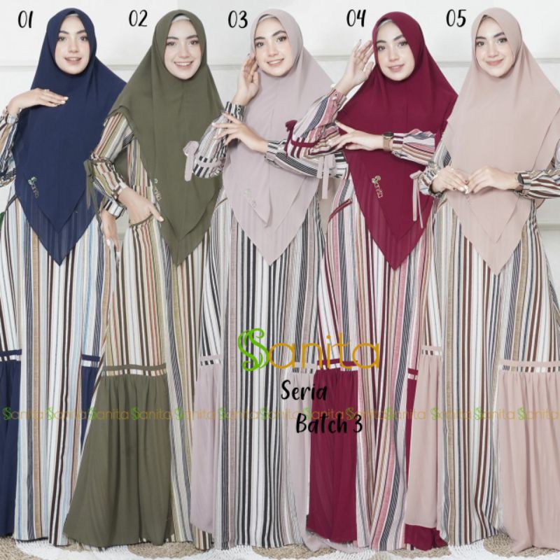 SERIA Batch 3 BY SANITA Syari Set Original Gamis Hijab Terlaris Best Seller Kekinian Termurah