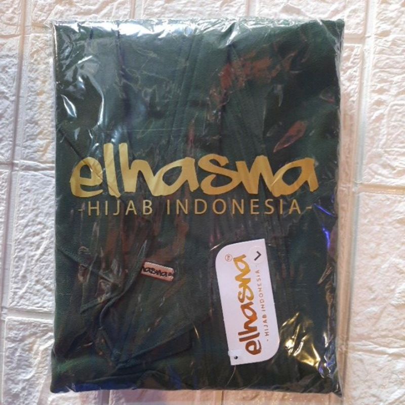 ELHASNA//KHIMAR L ORI ELHASNA/CERUTY BABYDOLL DUA LAYER/KHIMAR ELHASNA/KHIMAR LANCIP-Hijau botol