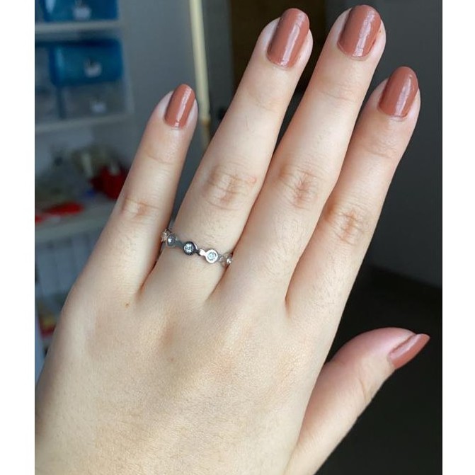 Cincin Titanium Mini Korea Wanita CK009 warna perak bisa untuk cincin kawin nikah fashion simple