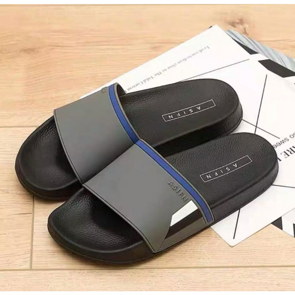 Flip Sandal afsin Abu-Abu slip On Pria wanita Karet Unisex terbaru ori