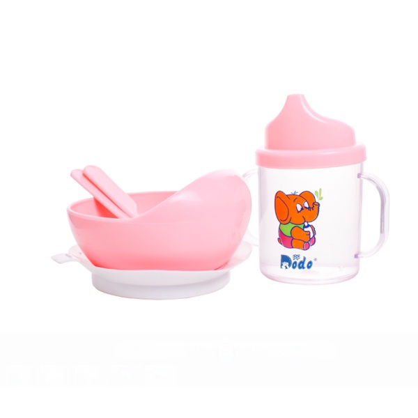 Bowl Set Cup Mangkuk bayi + Cangkir Anti tumpah Bonus Sendok Garpu Mangkok Makan Bayi BPA Free