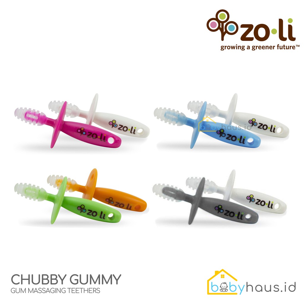 CHUBBY GUMMY 2 pcs - Pink /& White ZOLI gum massaging teethers