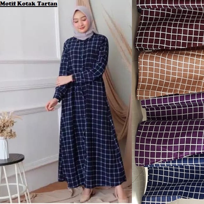 baju gamis Katun Jepang Motif Rasti, Bunga, Etnik, Retro, Polkadot, Vintage best seller