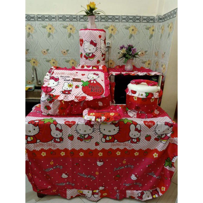 KITCHEN SET TAPLAK MEJA MAKAN MOTIF HELLO KITTY