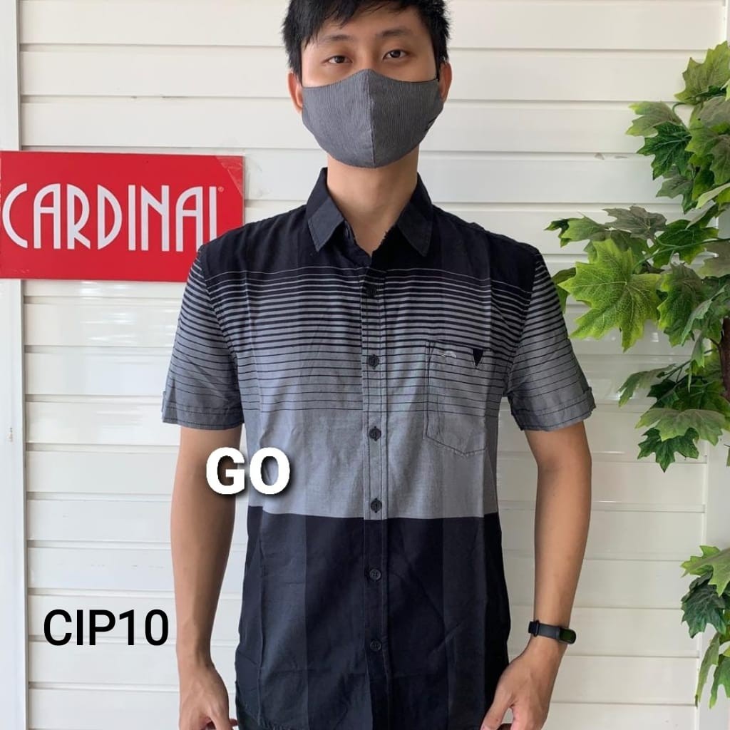 gof CIP CARDINAL KEMEJA CASUAL SLIMFIT Hem Pria Baju Cowok Pakaian Pria