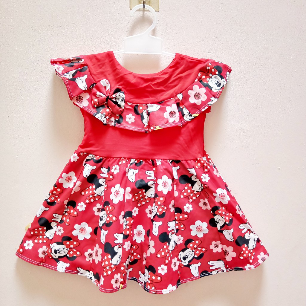 Dress Ruffle Untuk Usia 1-2 Tahun - Dress Anak Berkerah Rumbai - Dress Anak Perempuan Harian Murah