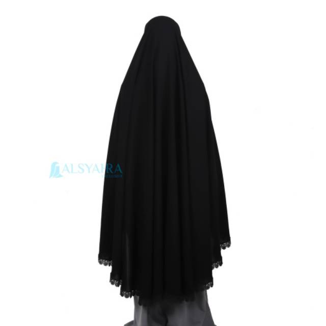 Alsyahra Exclusive Set Khimar XXL Al Shams Niqab Poni Jetblack