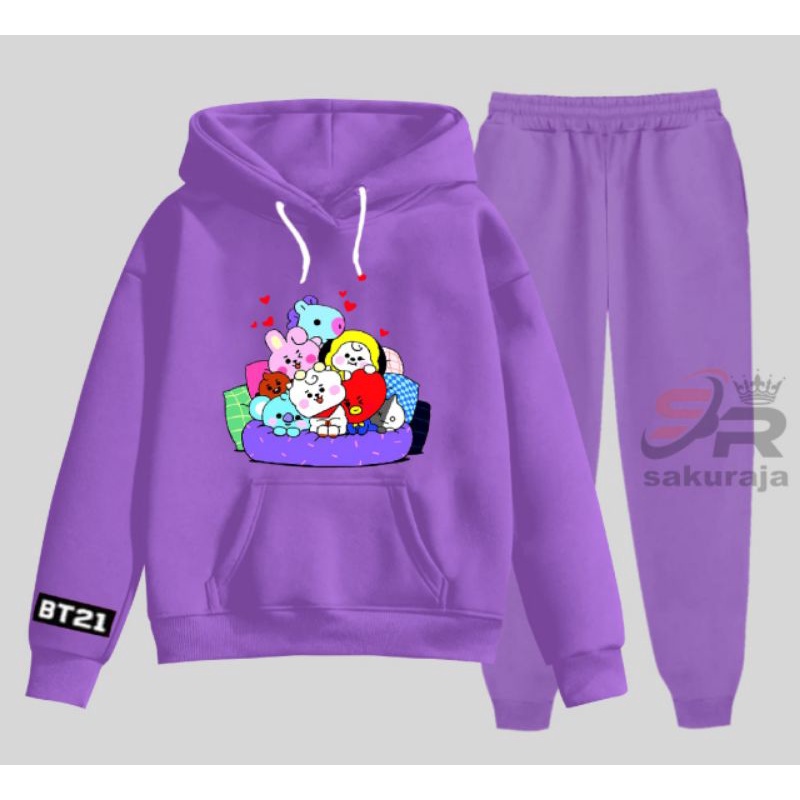 setelan hoodie doremon anak model korea kekinian/umur 3-17 tahun bisa COD