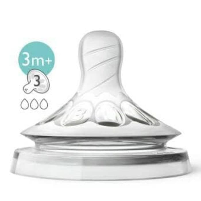 Philips Avent Natural Feeding Nipple Teat Dot Fast Flow 3m+ Isi 2 Pcs