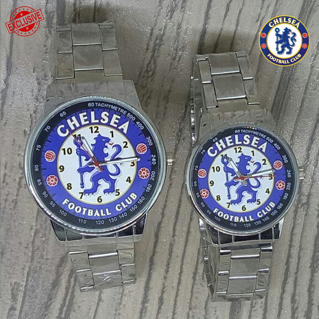 Jam Tangan Couple CHELSEA Rantai Silver