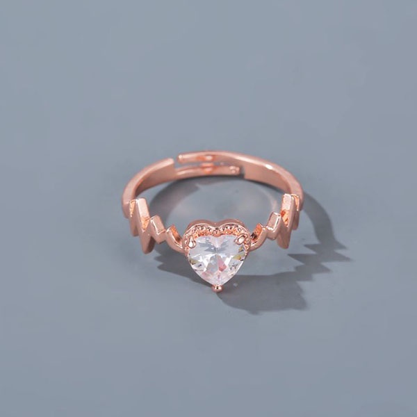 cincin hati zircon cardiogram love ring jci083(3E3)