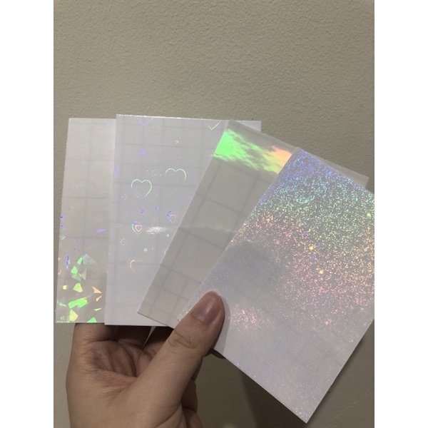 filter hologram holographic inlay cold laminate holo prism rainbow star heart hati glass untuk polco