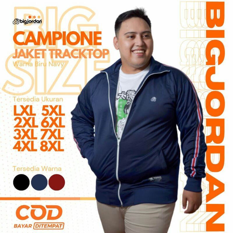 Jaket tracktop big size 3XL 4XL 5XL 6XL 7XL 8XL ukuran jumbo