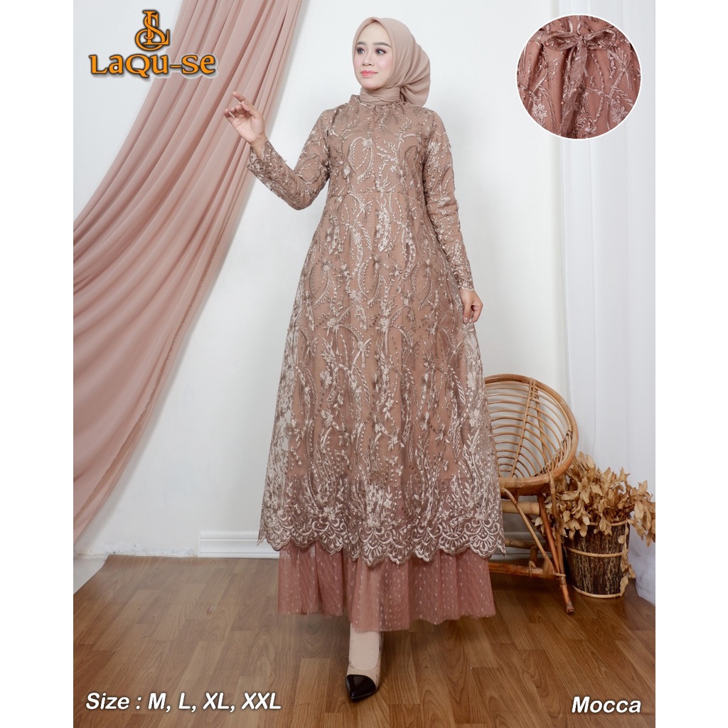 Gamis Tingkat modern dress Pesta Wanita Busui Friendly By Laquse_kebaya2