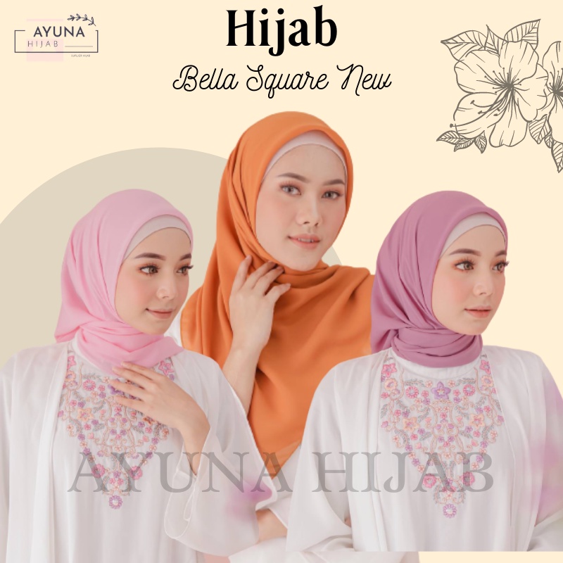 Hijab Bella Square / Hijab Segi Empat / Hijab Instant /  Kerudung Instant / Kerudung Segi Empat / Ji