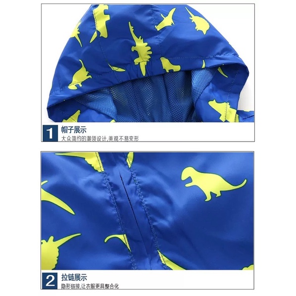 JaKet hoodie parasut motor anak / baby / bayi tahan angin dan air hujan lapisan dalaman tidak panas-6