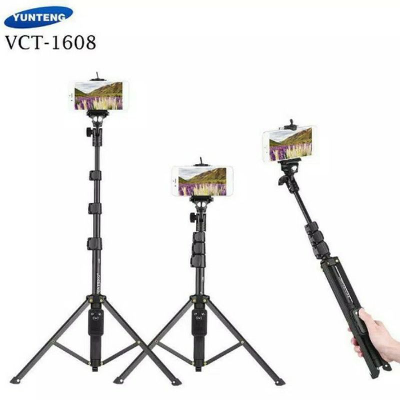 Tongsis Tripod 2in1 Yunteng VCT-1608 Remote Shutter Bluetooth vct1608