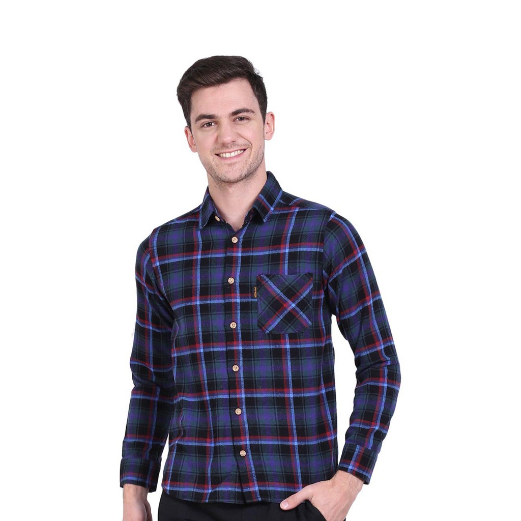 Brand Revolution - Kemeja Lengan Panjang Pria Slimfit Rowntree Black