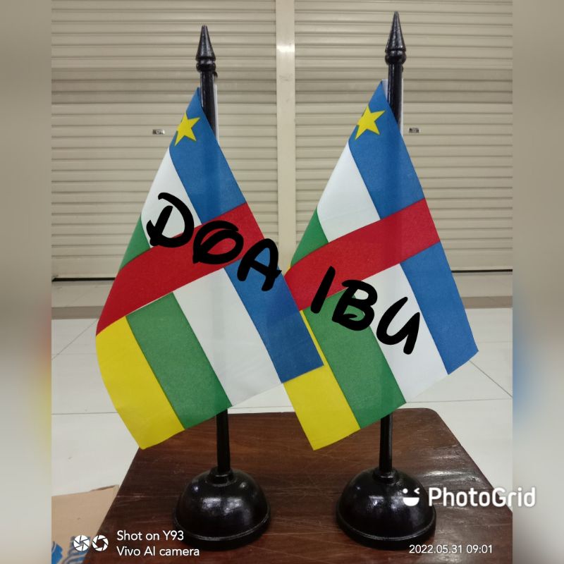 

best seller tiang kayu meja+bendera AFRIKA Tengah ready stock