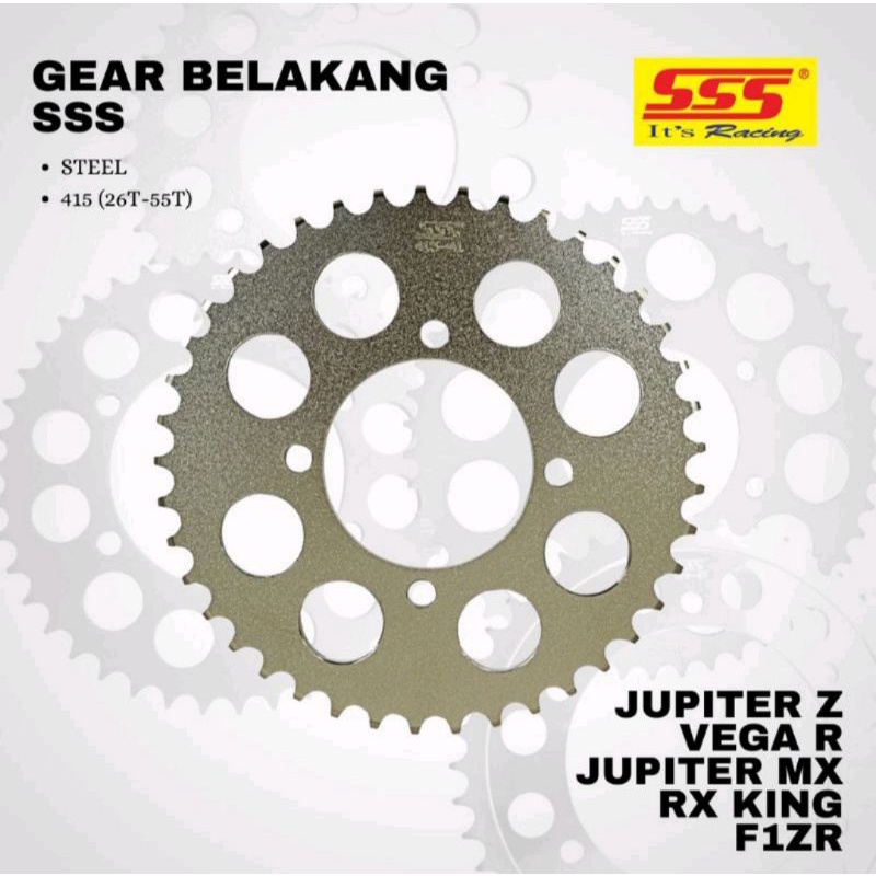 Gear Gir Belakang SSS TRIPLE S 428 33 34 35 36 37 38 39 40 YAMAHA KING MX VEGA JUPITER FIZR CRYPTON