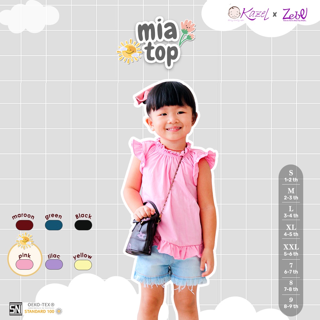 KAZEL MIA TOP GIRL 1-6 TAHUN 1 PCS / SNI