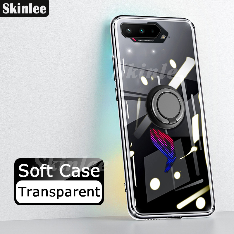 Skinlee for Asus Rog 3 5 ultimate Clear Phone Casing Case Holder Stand Casing Bracket Finger Magneti