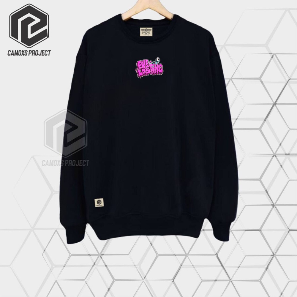 Switer Oblong Pria Sweater Crewneck Aesthetic Hitam Ave Lasting Simpel Kruneck Cowok Cruneck Distro Camoxs Project Suiter Sweter