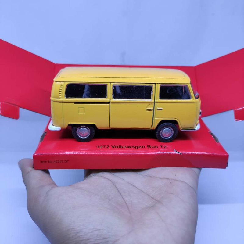 Diecast Mobil Vw kombi Van Samba Klasik Welly Skala