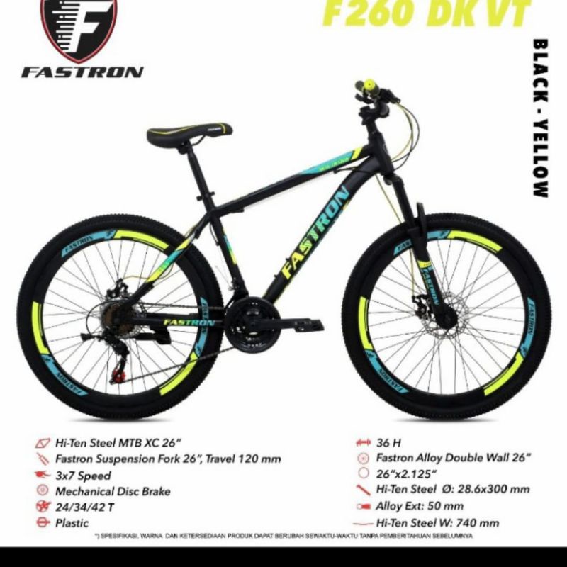 SEPEDA DEWASA GUNUNG MTB 26 INCH FASTRON F260 DK VT