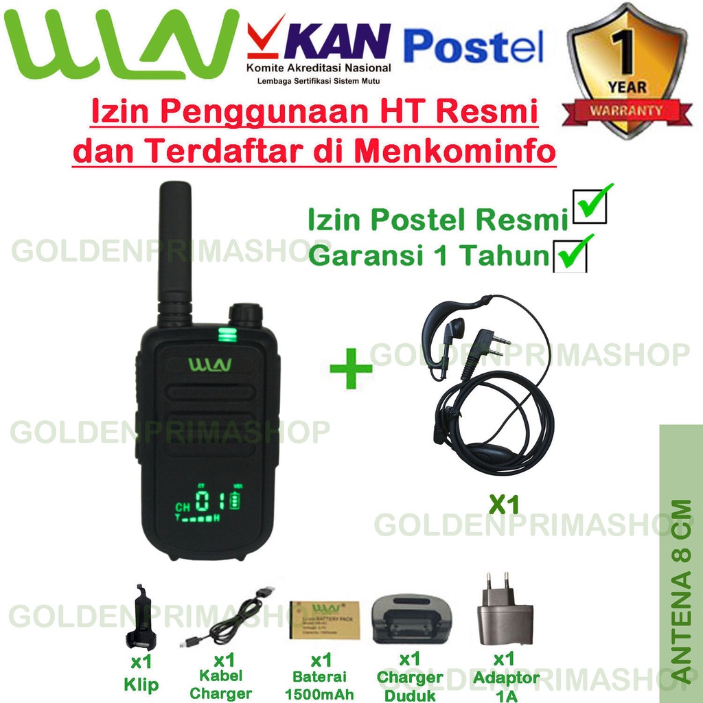 PAKET HANDSFREE STANDART HT WLN KD-C100U (LED) - ISI 1 PCS