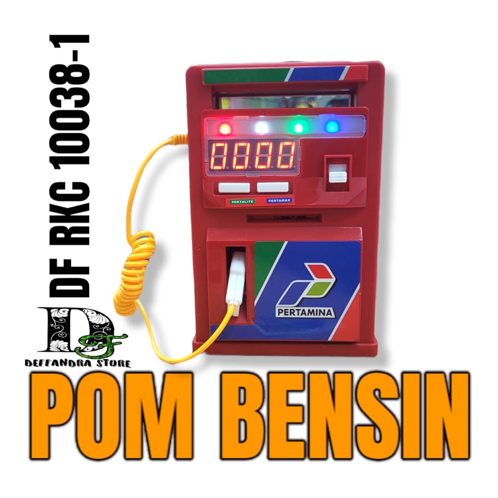 Play It Real Mainan Anak Pom Bensin Mini RKC 10038-1 - Mainan Edukasi Pom Mini Lampu dan Suara SNI
