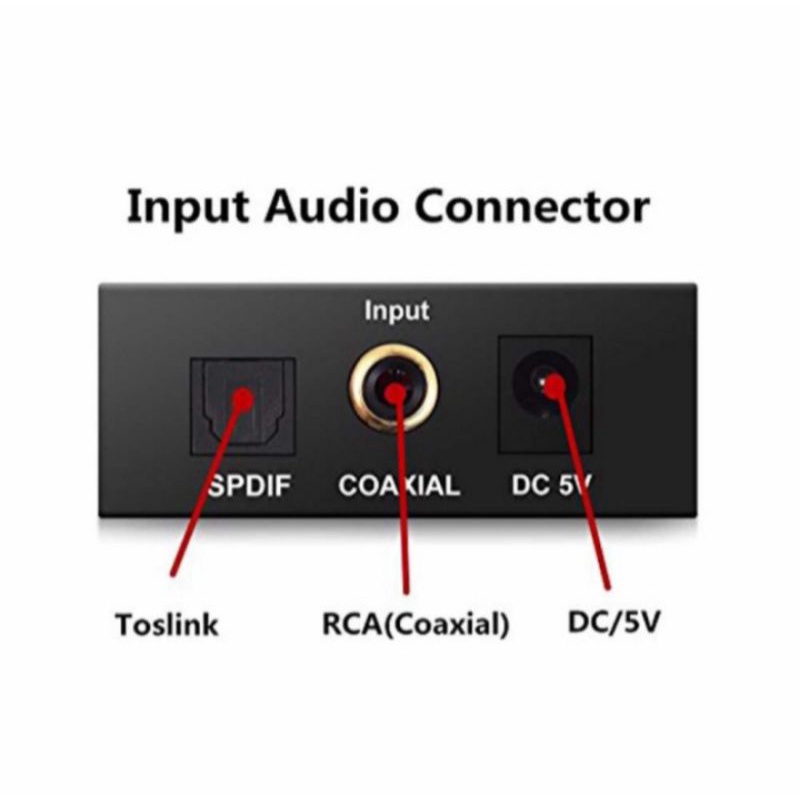 DAC DIGITAL ANALOG AUDIO CONVERTER KONVERTER COAXIAL SPDIF KE AUX RCA