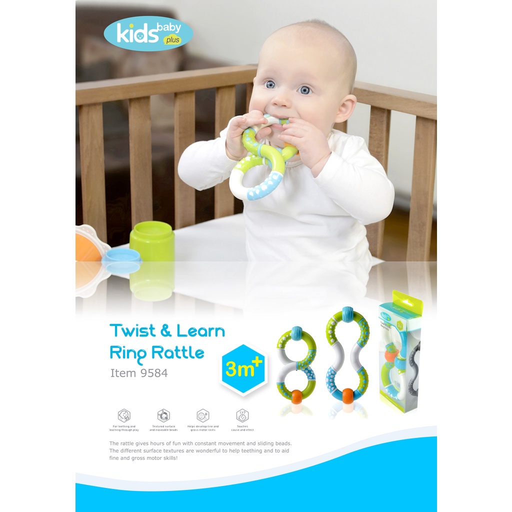 Kidsme Twist Ring Rattle &amp; Teether | Mainan Bayi