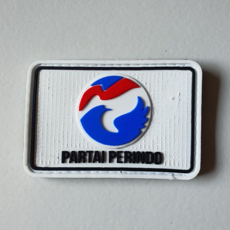 patch rubber logo partai perindo/persatuan indonesia/tempelan emblem karet velcro