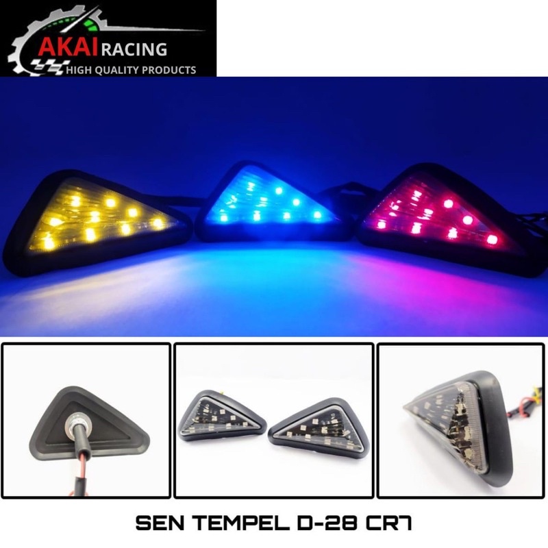 Sen Tempel Lampu Sein Led Segitiga Universal R15,Cbr150r,Gsx,Ninja,R25 &amp; Motor Lain Nya