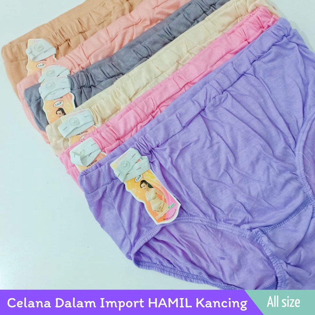 Celana Dalam Wanita Hamil_Celana Dalam Import Hamil Kancing_Bahan Kaos Katun Lembut