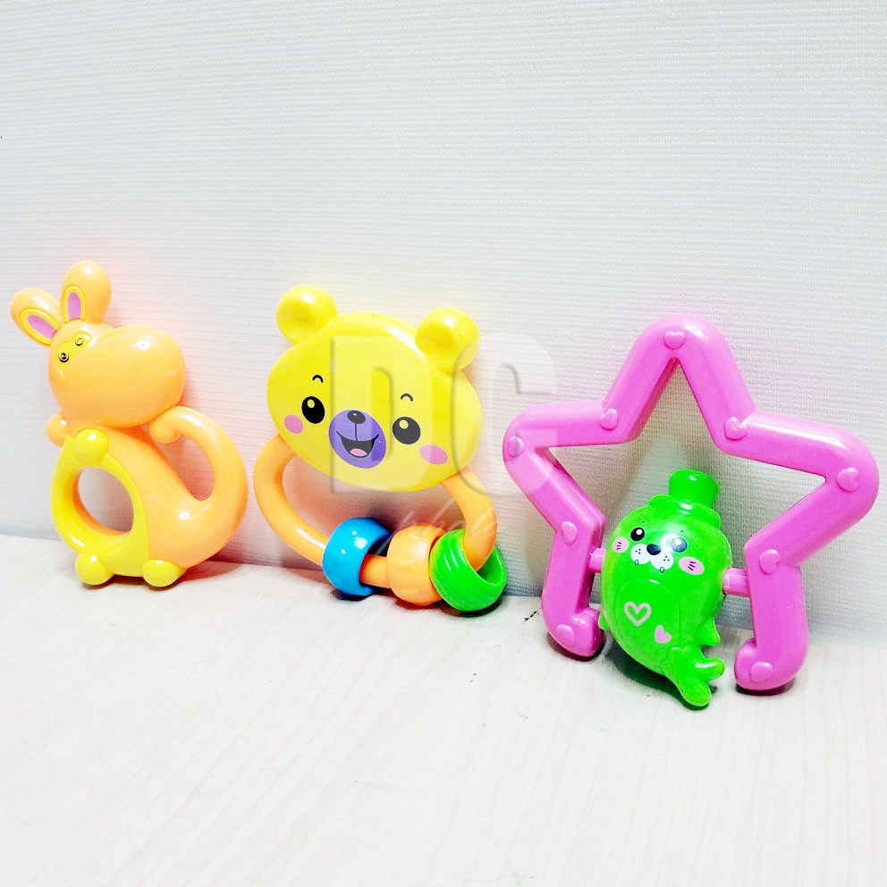 Baby Toys Rattles 3in1 Mainan Kerincingan Bayi Bentuk Bintang Beruang Kanguru