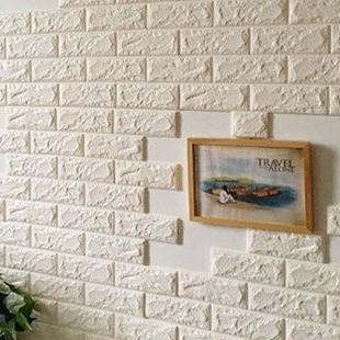 ✔️New Arival NDP Wallpaper Dinding 3D 7mm 10 mm batu bata putih/ wallpaper anti air 3D Foam 77x70cm 